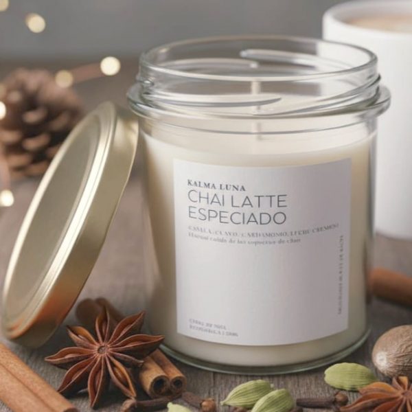 Vela aromática Chai Latte Especiado • Colección Raíces de kalma