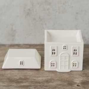 Quemador Cerámico Casita Blanca – Diseño Minimalista