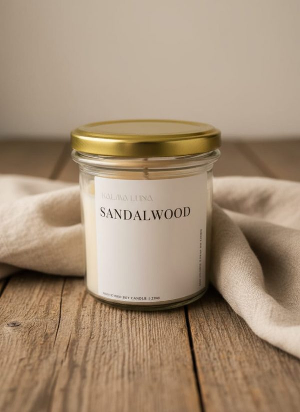 Vela aromática Sandalwood – Colección Raíces de kalma