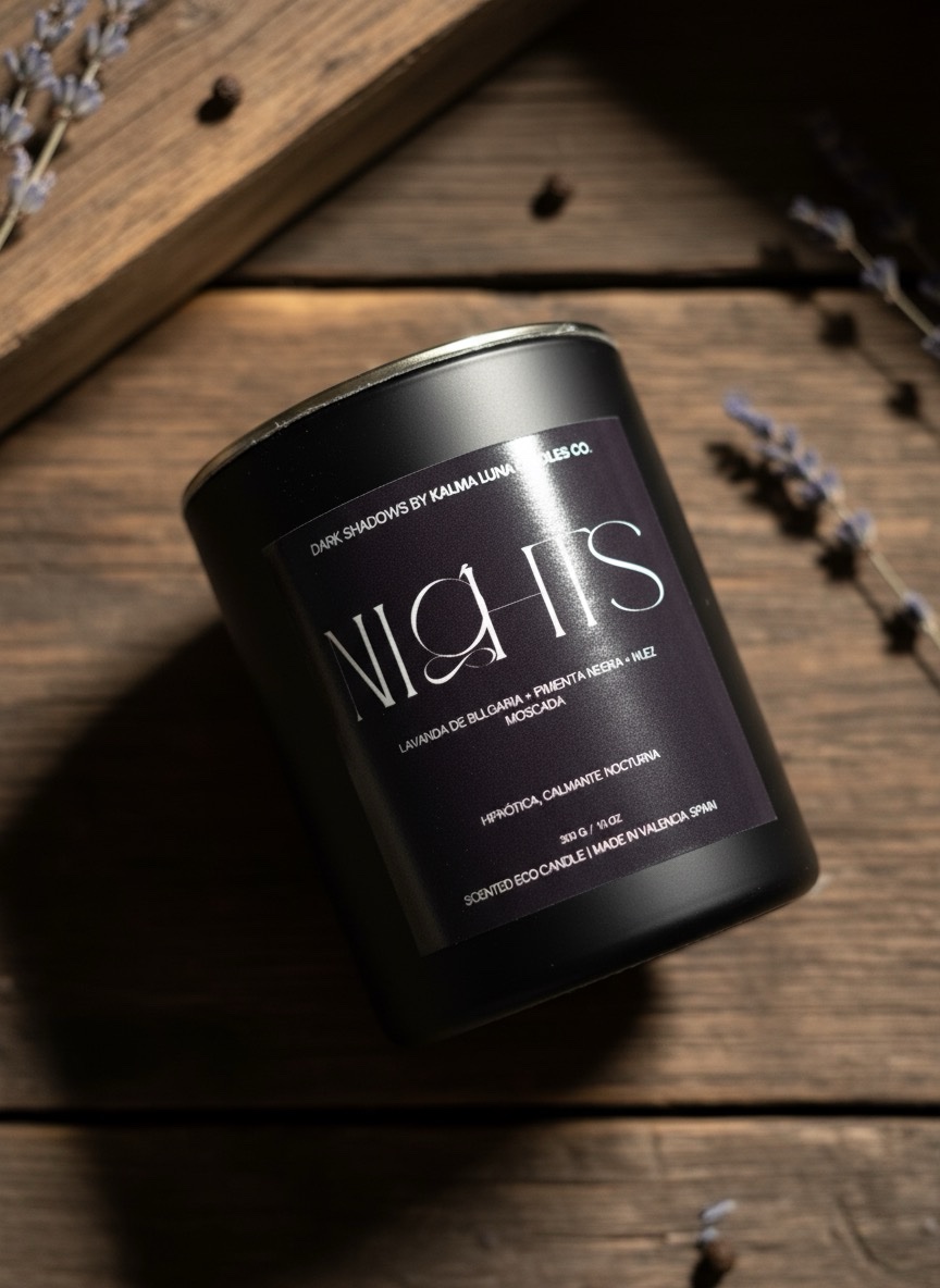 Vela Nights - Lavanda de bulgaria, nuez moscada y pimienta negra - Ritual de rendición - Black shadows collection