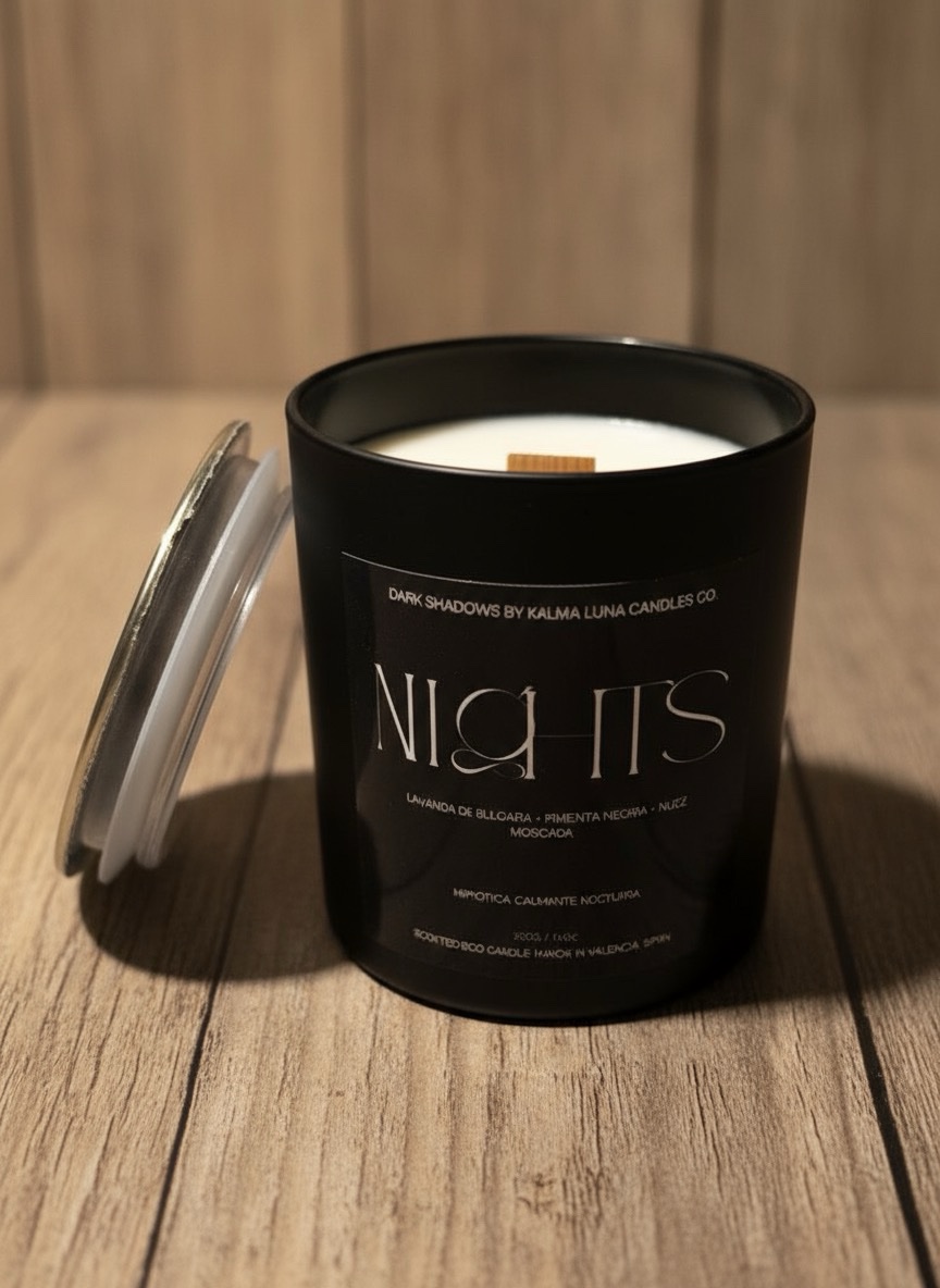 Vela Nights - Lavanda de bulgaria, nuez moscada y pimienta negra - Ritual de rendición - Black shadows collection - Imagen 2