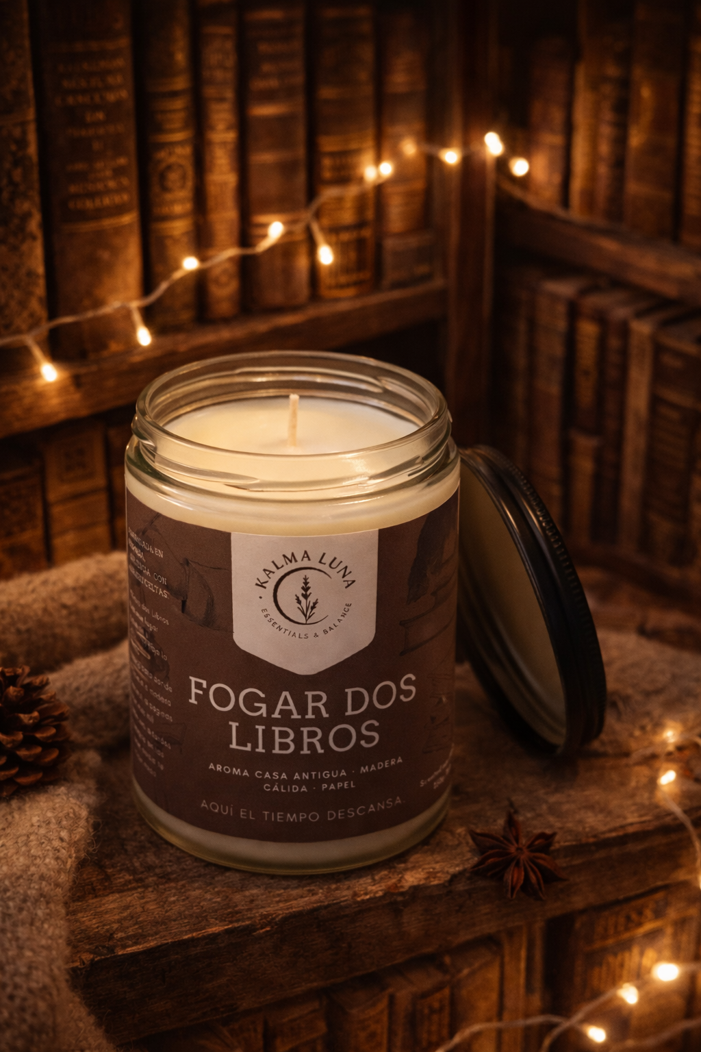 Vela Fogar dos libros - Casa antigua - Colección Raíces