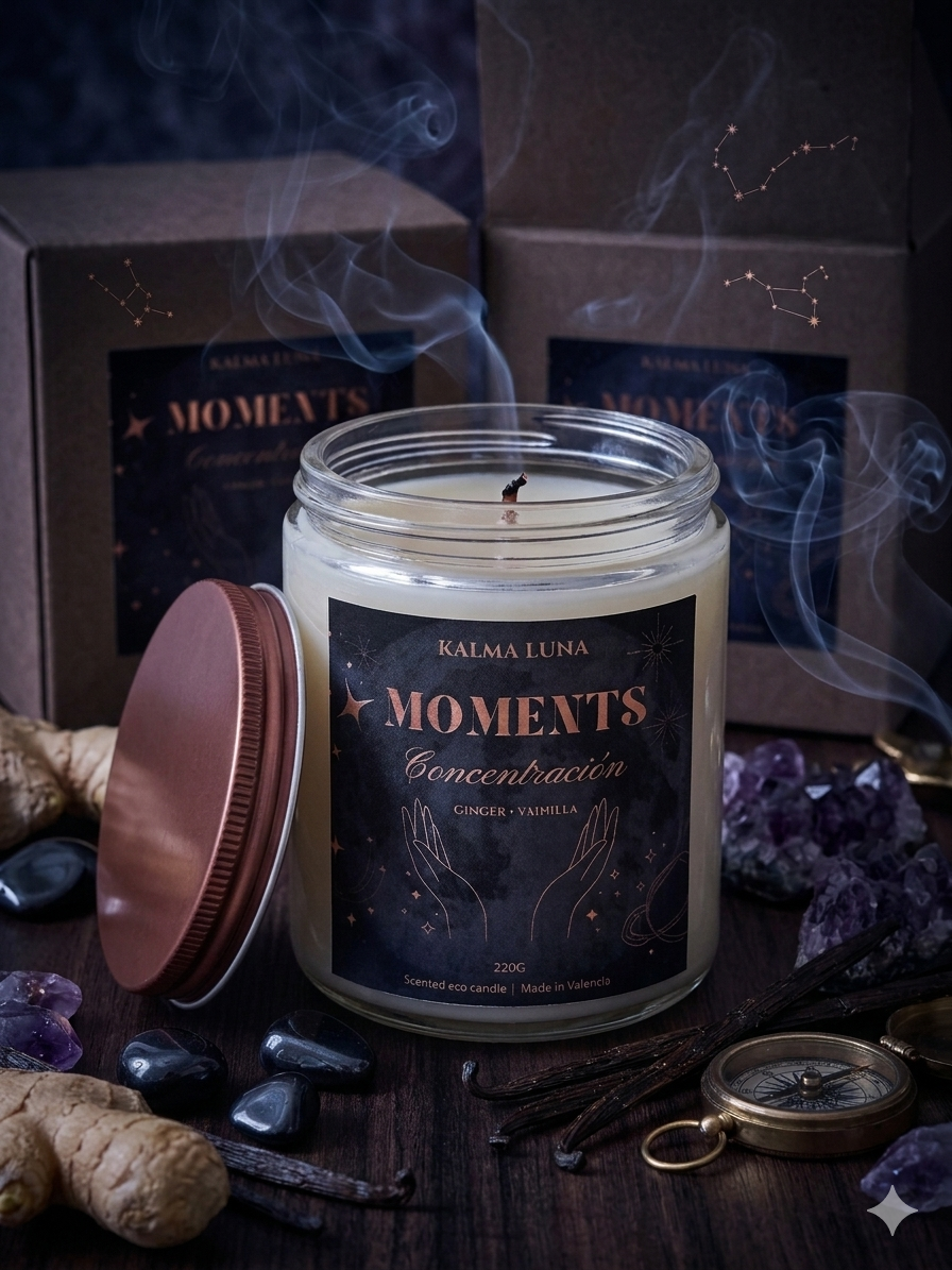 Vela Concentración - Ginger y Vainilla - Colección Moments