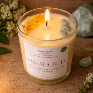 Vela I’m Aligned - Verbena y Amazonita - Colección Manifest