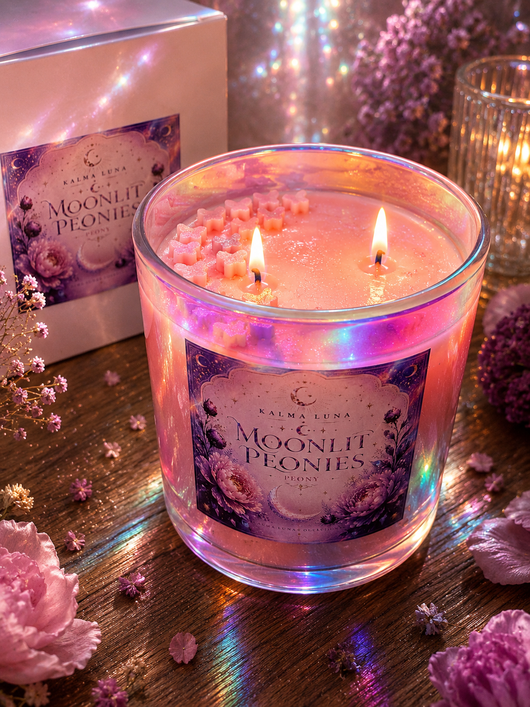 Vela Moonlit Peonies - Peonía - Aura Lunar - Imagen 7
