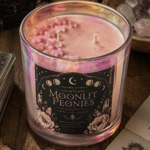 Vela Moonlit Peonies 400g - Peonía - Aura Lunar