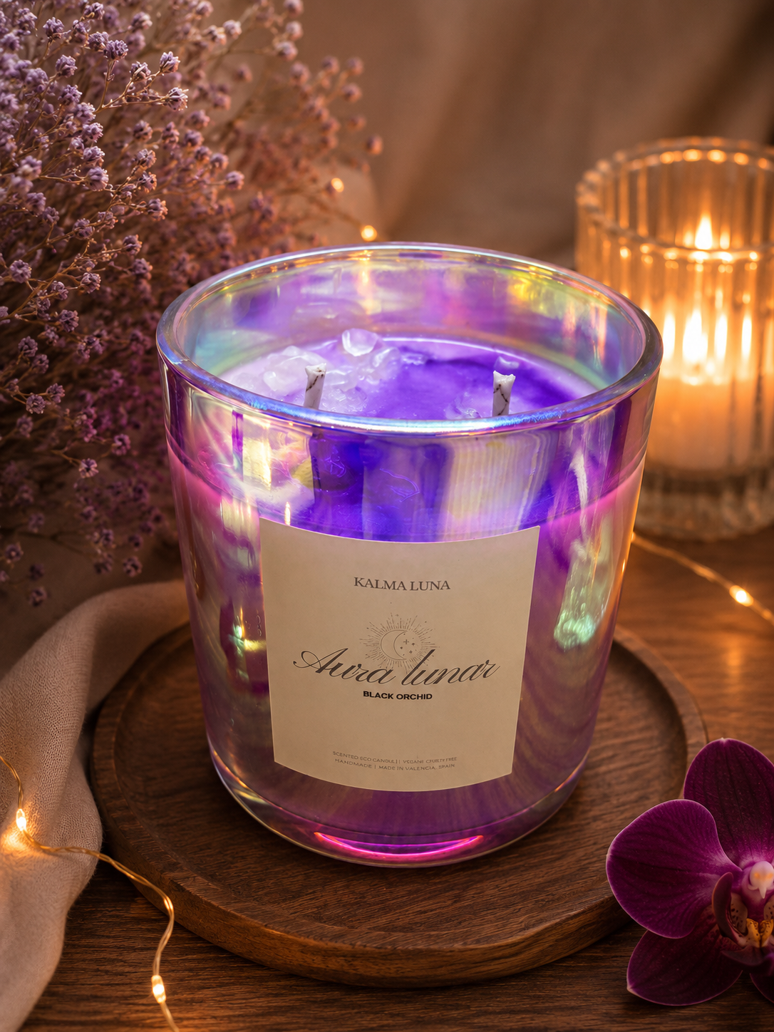 Vela Aura Lunar – Orquídea Negra - Imagen 2