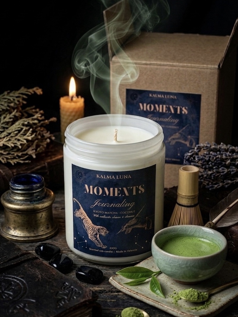 Vela Journaling - Kyoto Matcha y Coco - Colección Moments