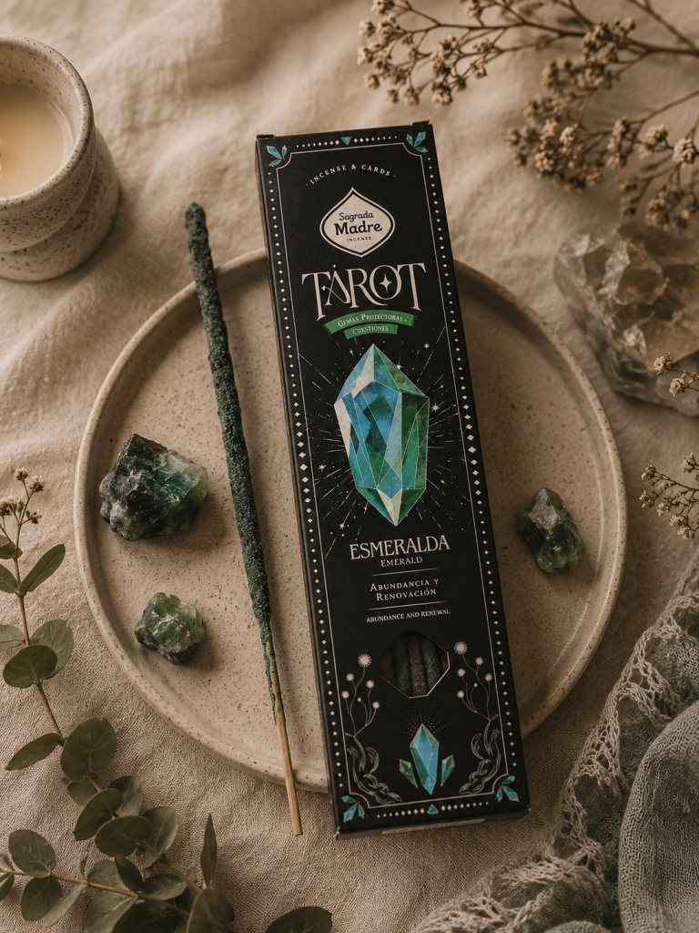 Incienso Tarot Gemas Esmeralda - Limón y Lavanda - Sagrada Madre
