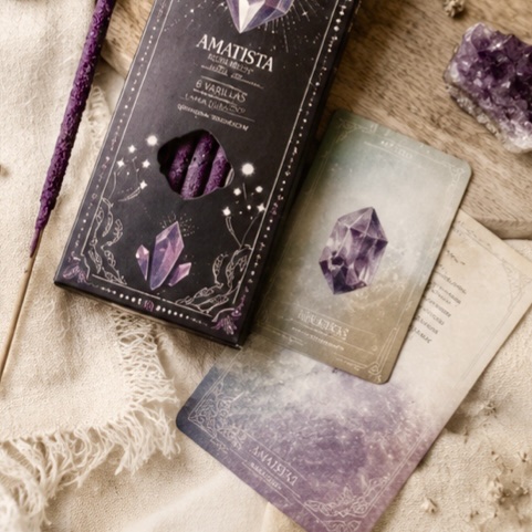 Incienso Tarot Gemas Amatista - Violeta y Naranja - Sagrada Madre - Imagen 2