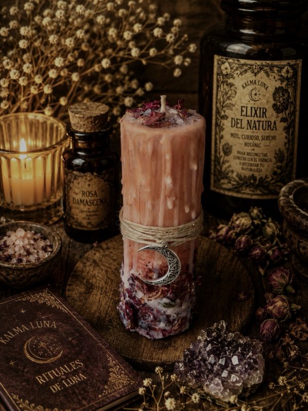 Rosa de Sal - Vela ritual botánica - Herbario de Luna